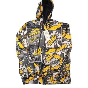Oh Snap!‎ Drill Clothing Co Hoodie Mens Small Grey Yellow Comic Pullover Graphic